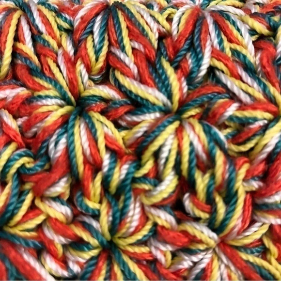 Elliott Lucca Woven Knit‎ Crochet Flap Handbag Metal Leather Chain Strap Purse - Picture 4 of 9